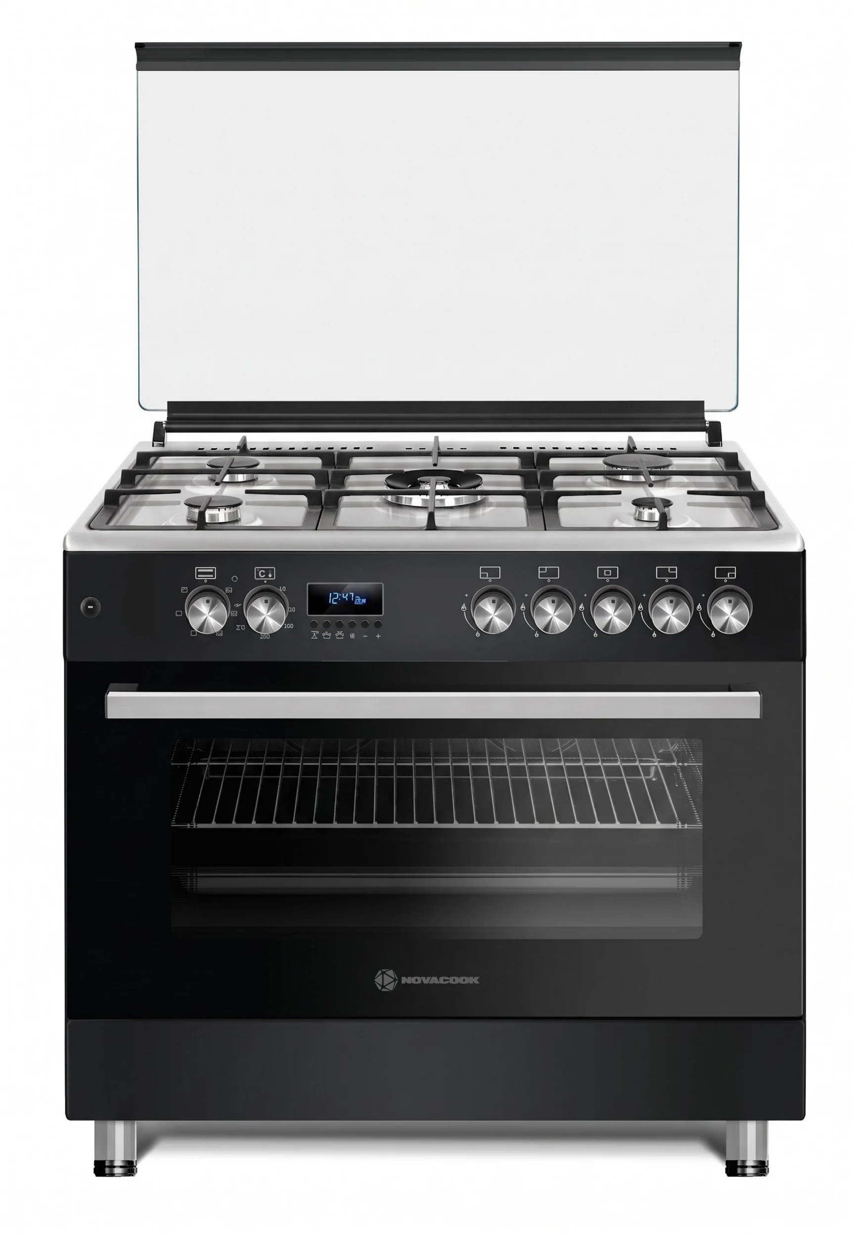 NOVACOOK F9S50-MG GRAPHITE SÖTÉT SZÜRKE EXCLUSIVE LINE 90 GÁZ-ELEKTROMOS TŰZHELY 90X60 cm 1 NOVACOOK F9S50-MG GRAPHITE SÖTÉT SZÜRKE EXCLUSIVE LINE 90 GÁZ-ELEKTROMOS TŰZHELY 90X60 cm
