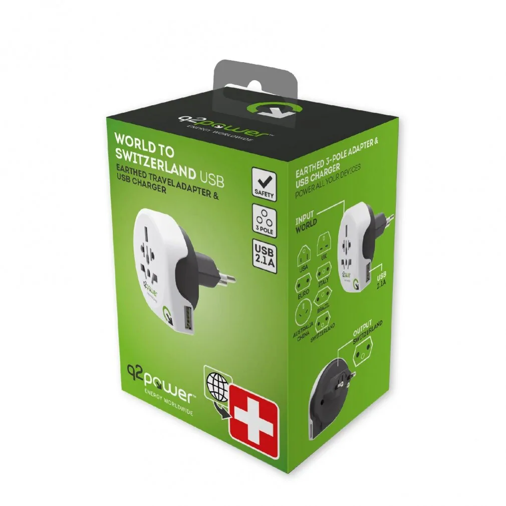 2 "World to Switzerland USB" utazóadapter (1.100210) 2 2 "World to Switzerland USB" utazóadapter (1.100210) - Image 2