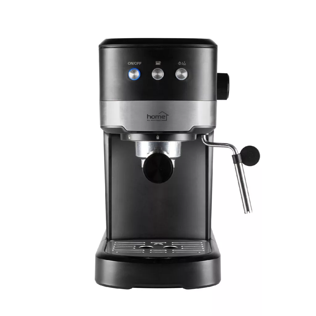 HOME HGPR16 fekete karos presszó kávéfőző szemből