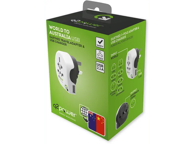 Q2 "World to Australia USB" utazóadapter (1.100170) - Image 3