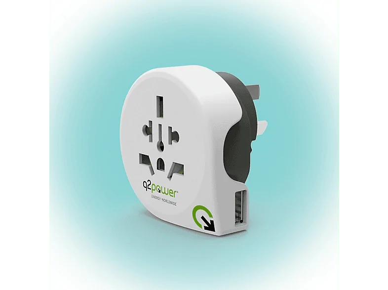 Q2Power World to Australia utazóadapter beépített USB porttal (1.100170)