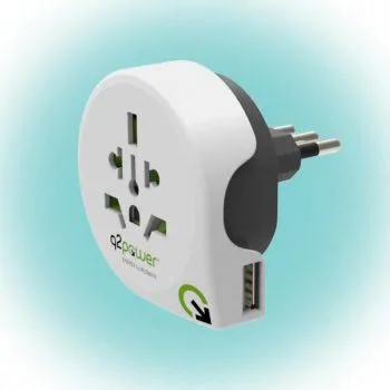 Q2Power World to Italy utazóadapter beépített USB porttal (1.100190)