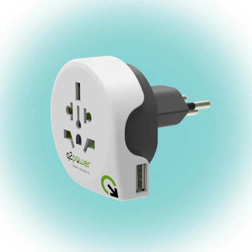 Q2Power World to Switzerland utazóadapter beépített USB porttal (1.100210)